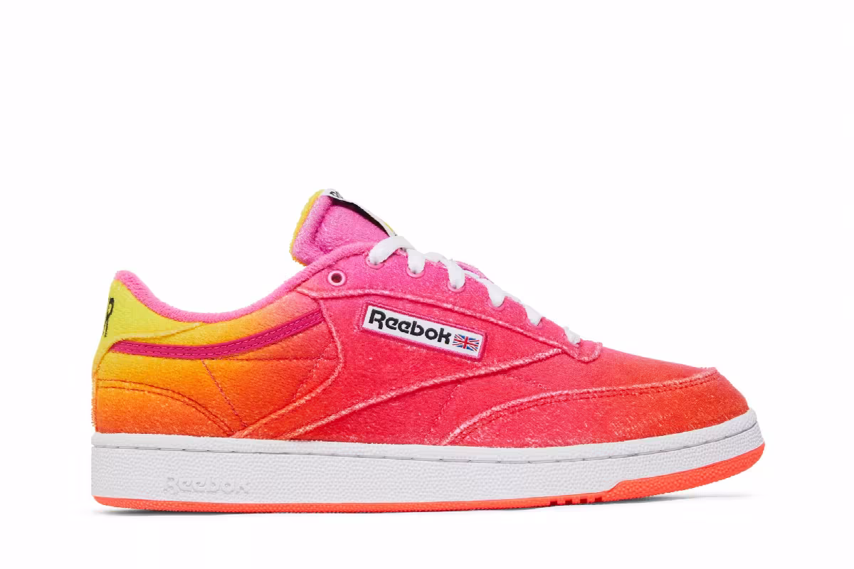 Daniel Moon x Reebok Club C 85 Atomic Pink Alert Yellow, view 2