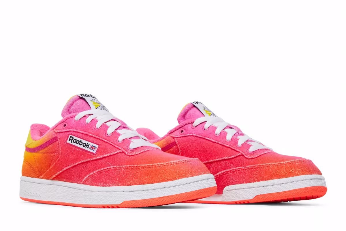 Daniel Moon x Reebok Club C 85 Atomic Pink Alert Yellow, view 9