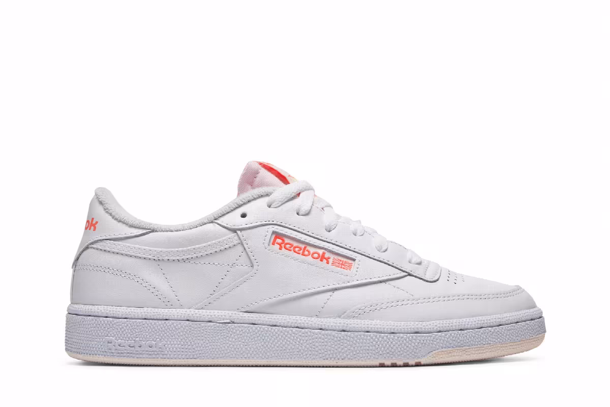 Reebok Women's Club C 85 White Orange Flare, view 2