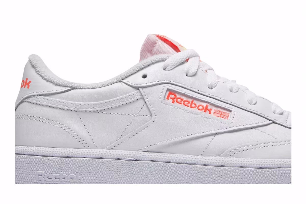 Reebok Women's Club C 85 White Orange Flare, view 3