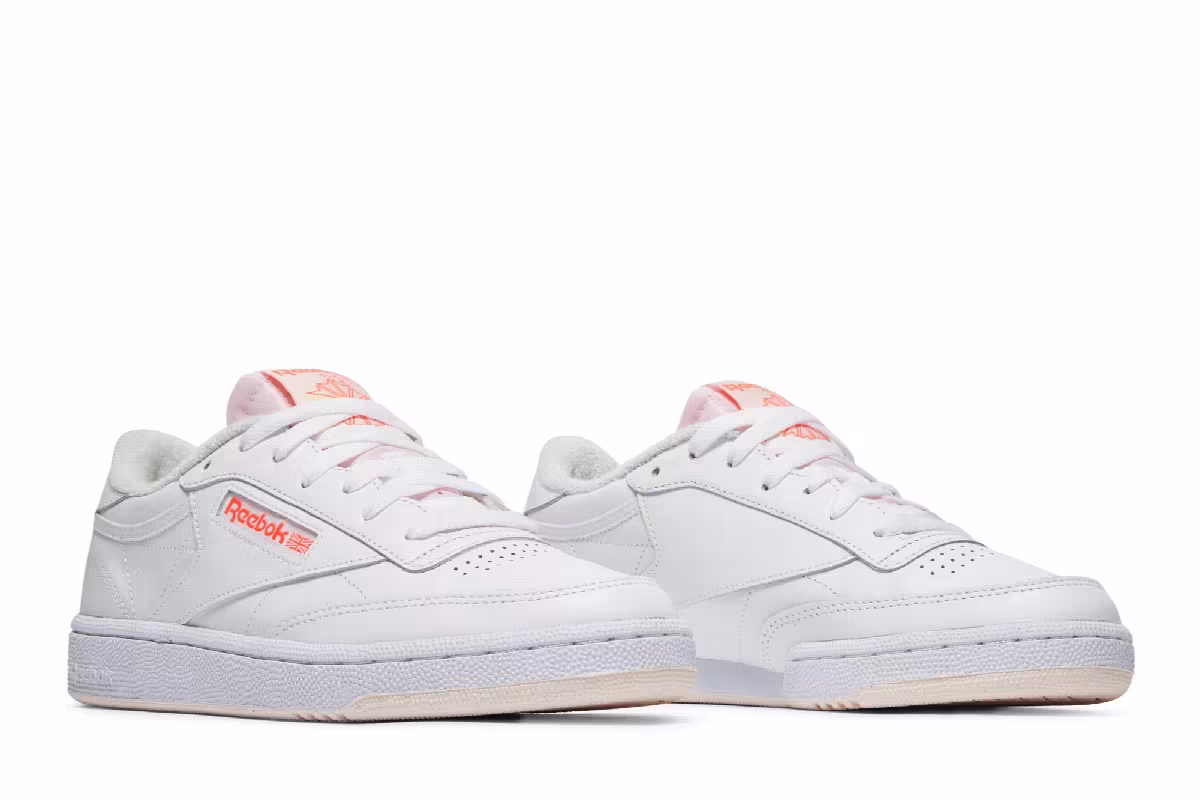 Reebok Women's Club C 85 White Orange Flare, view 9