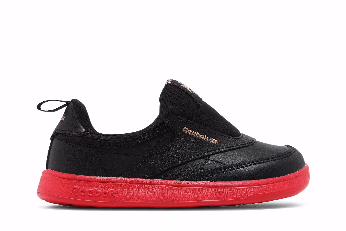 Reebok Cardi B x Club C Slip-On 3 Toddler Black Vector Red, view 2