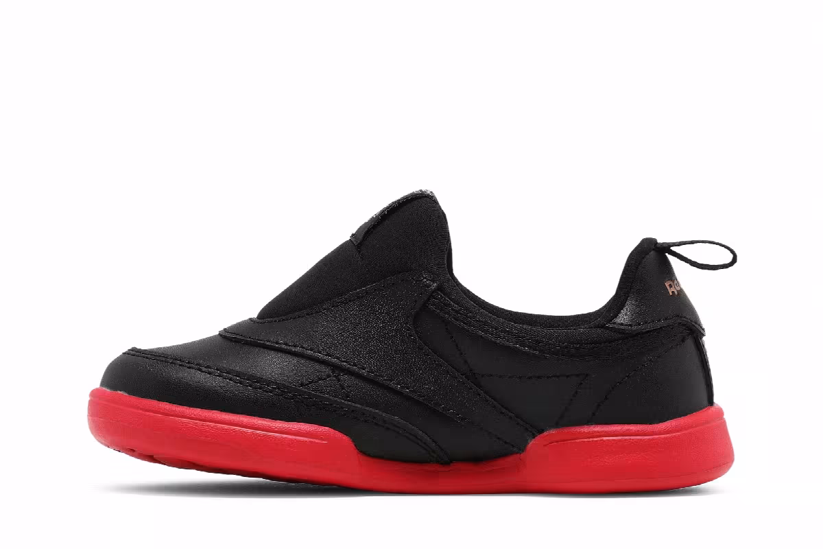 Reebok Cardi B x Club C Slip-On 3 Toddler Black Vector Red, view 4