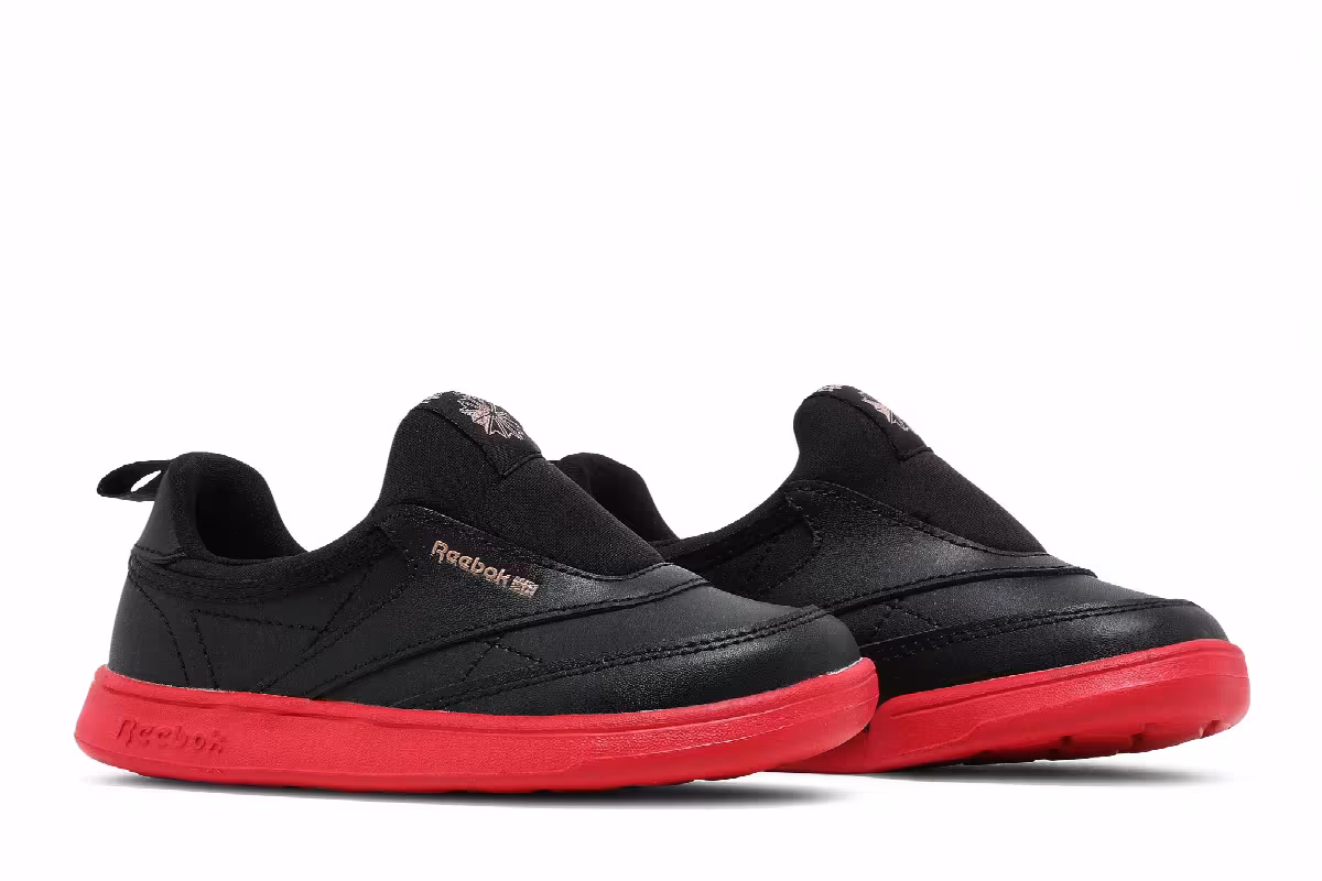 Reebok Cardi B x Club C Slip-On 3 Toddler Black Vector Red, view 9