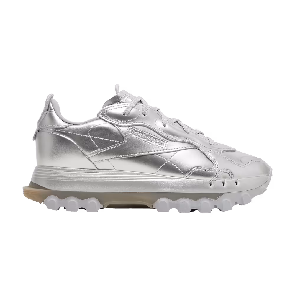 Cardi B x Reebok Women's Classic Leather Silver Metallic Pewter