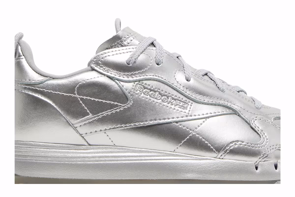 Cardi B x Reebok Women's Classic Leather Silver Metallic Pewter, view 3