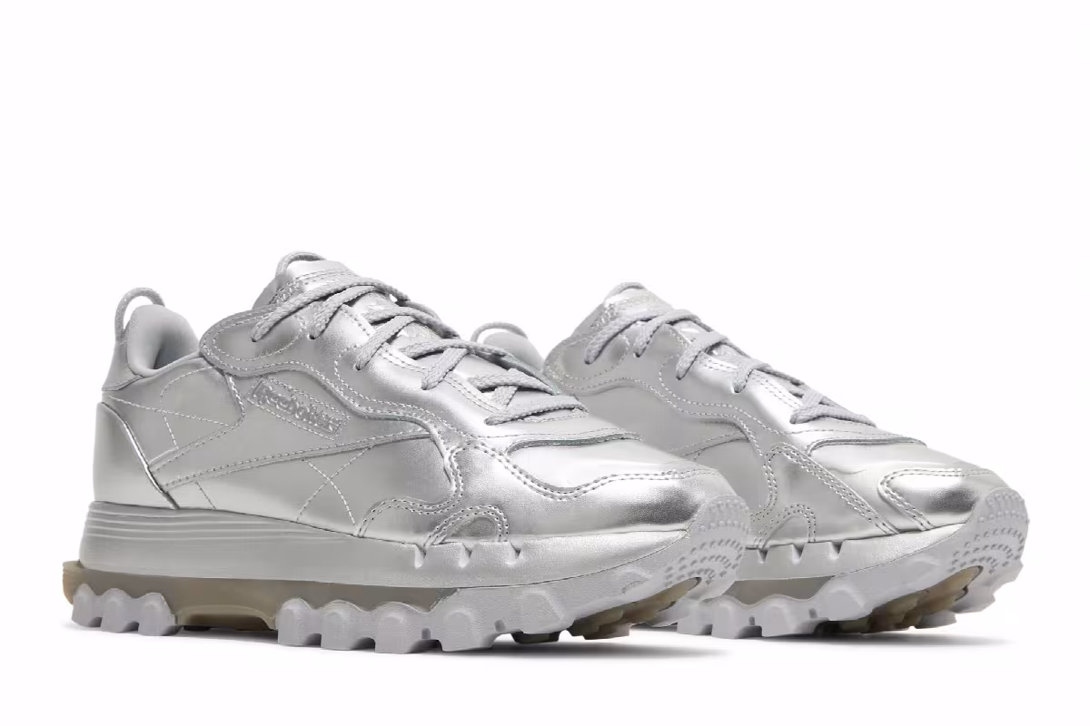 Cardi B x Reebok Women's Classic Leather Silver Metallic Pewter, view 9