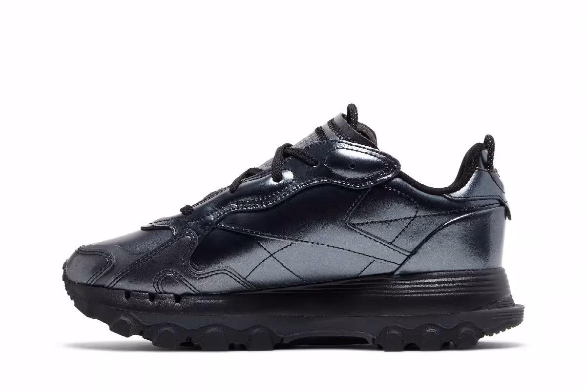 Cardi B x Reebok Women's Classic Leather Black Dark Silver, view 4