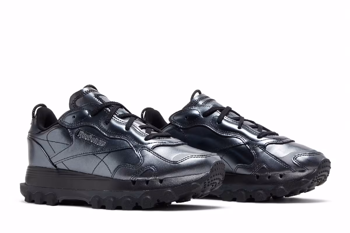 Cardi B x Reebok Women's Classic Leather Black Dark Silver, view 9