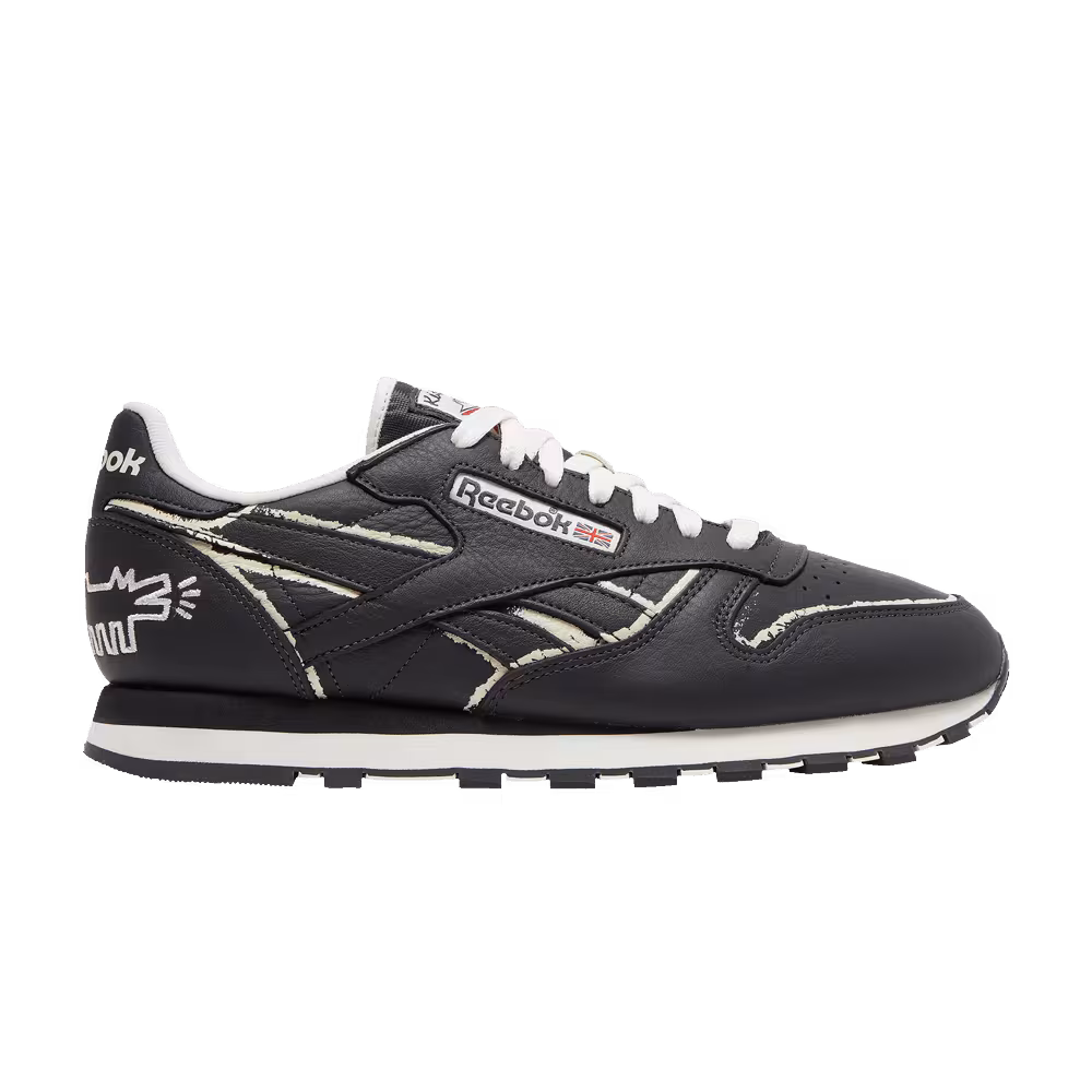 Keith Haring x Reebok Classic Leather Dog Blackboard Chalk Drawing