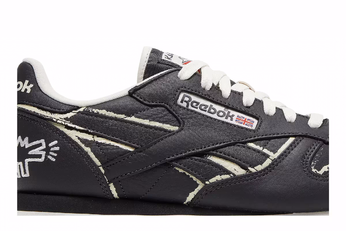 Keith Haring x Reebok Classic Leather Dog Blackboard Chalk Drawing, view 3