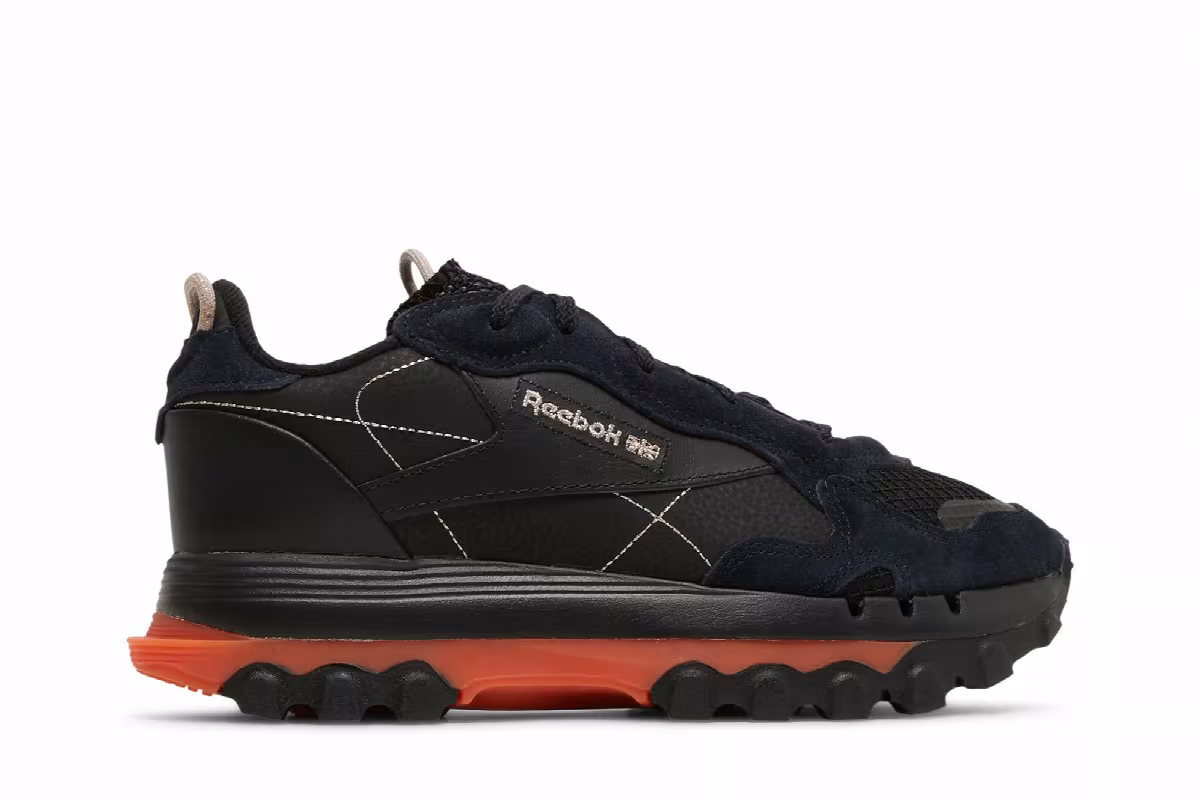 Cardi B x Reebok Women's Classic Leather Core Black Fiery Orange, view 2