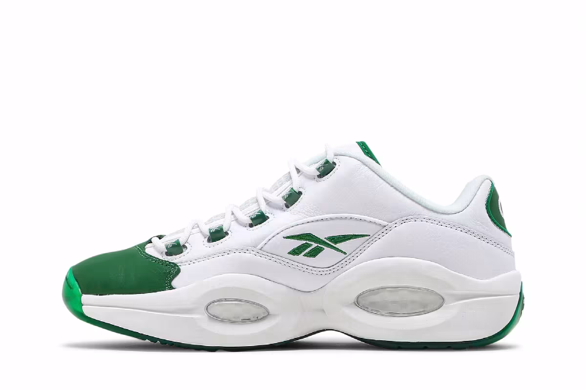 Reebok Question Low Green Toe, view 4