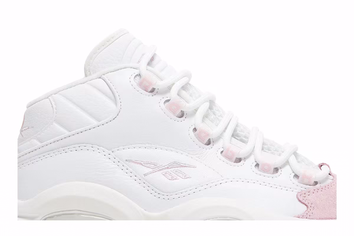 Reebok Question Mid Big Kid Pink Toe, view 3