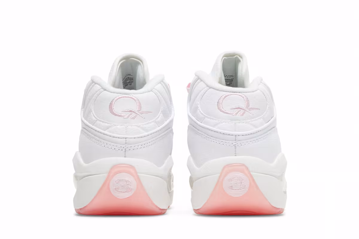 Reebok Question Mid Big Kid Pink Toe, view 7