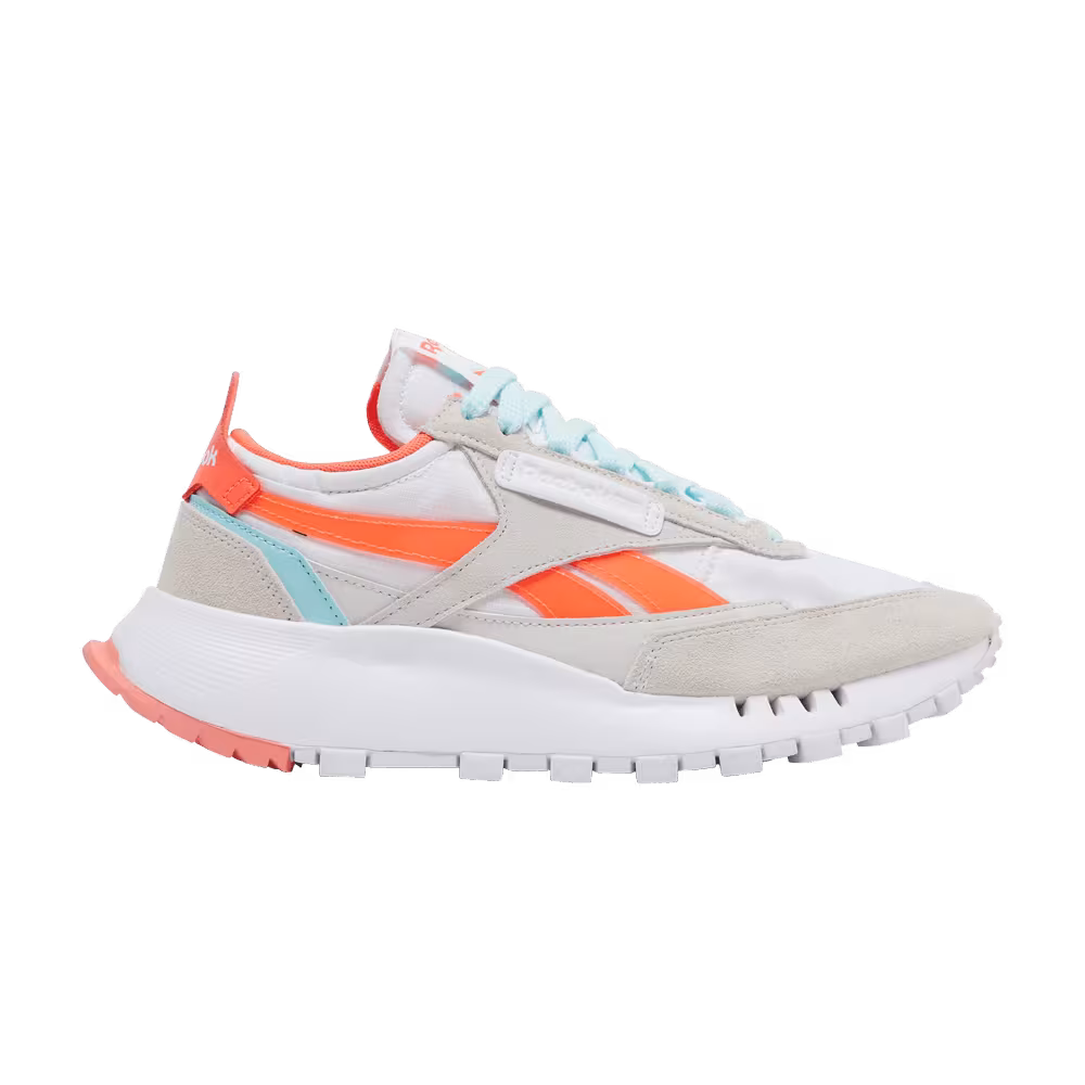 Reebok Women's Classic Leather Legacy White Orange Flare
