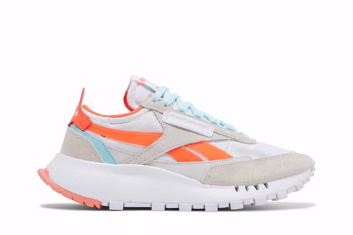 Reebok Women's Classic Leather Legacy White Orange Flare, view 2
