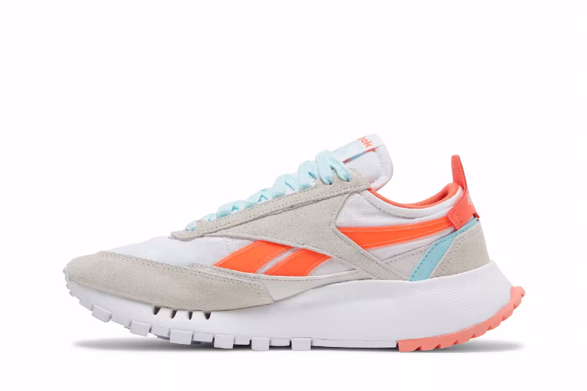 Reebok Women's Classic Leather Legacy White Orange Flare, view 4