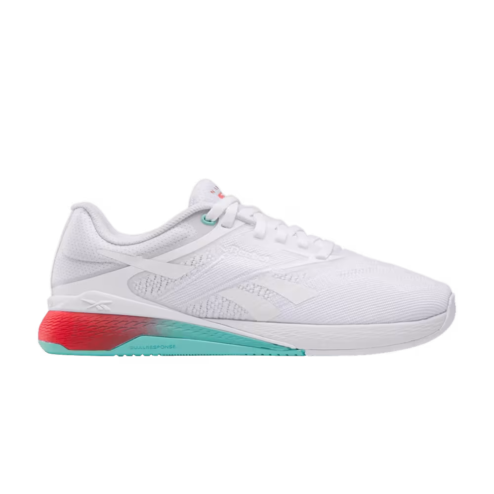Reebok Women's Nano X5 White Aqua Energy Red