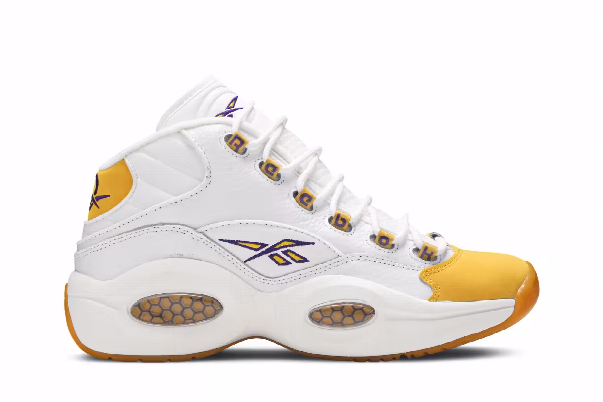 Reebok Question Mid Yellow Toe, view 2