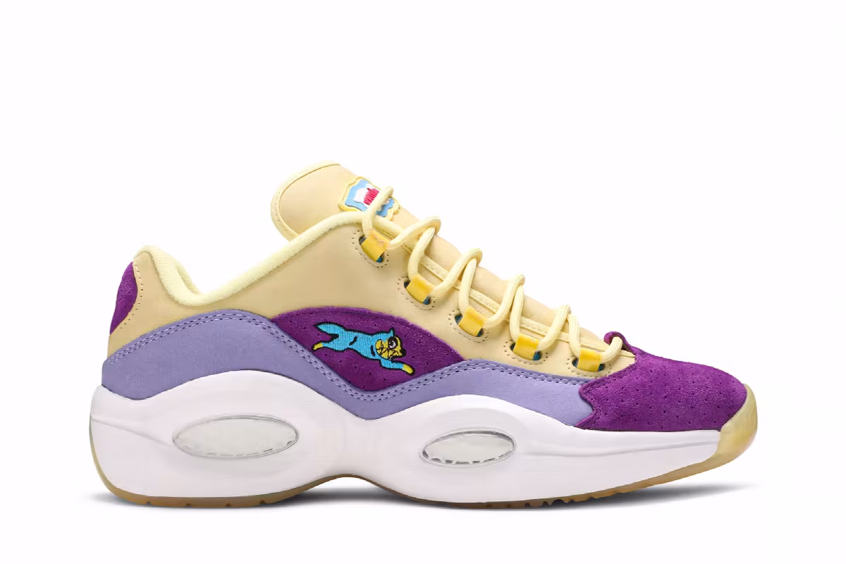 BBC Ice Cream x Reebok Question Low Yellow Lilac Glow, view 2