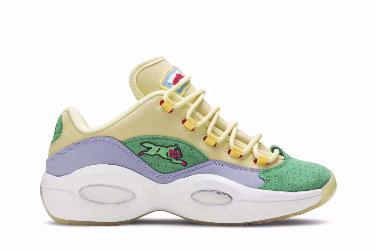 BBC Ice Cream x Reebok Question Low Yellow Lilac Glow, view 2