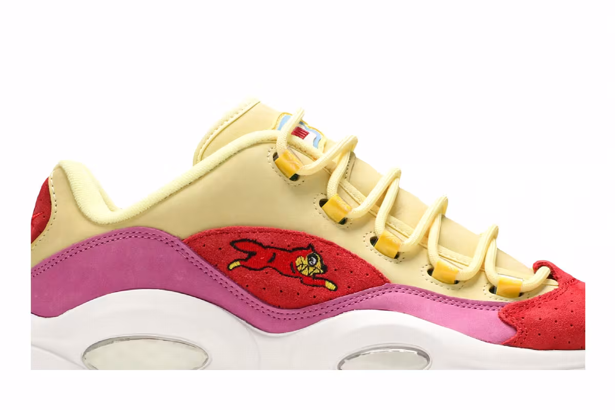 BBC Ice Cream x Reebok Question Low Yellow Red, view 3