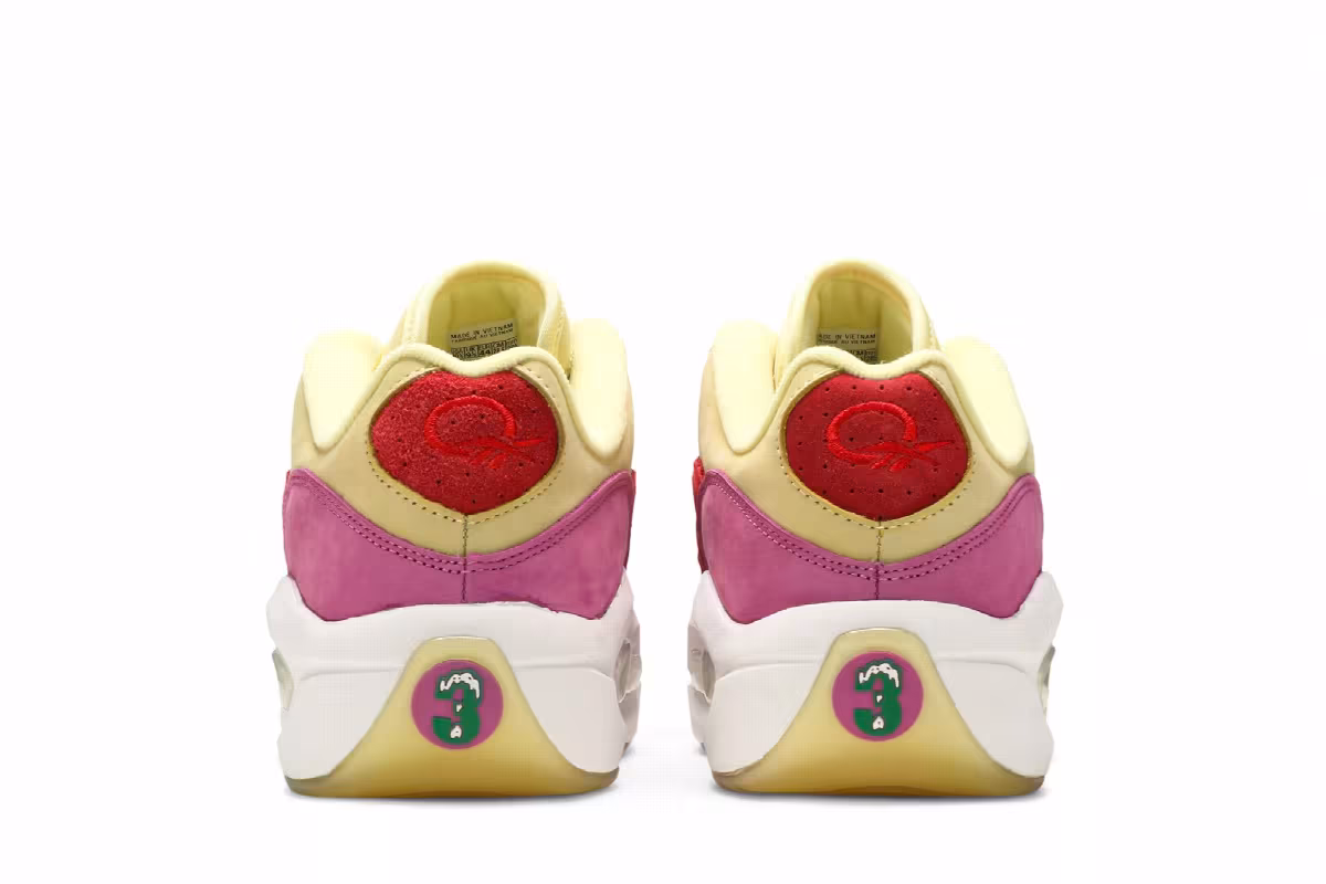BBC Ice Cream x Reebok Question Low Yellow Red, view 7
