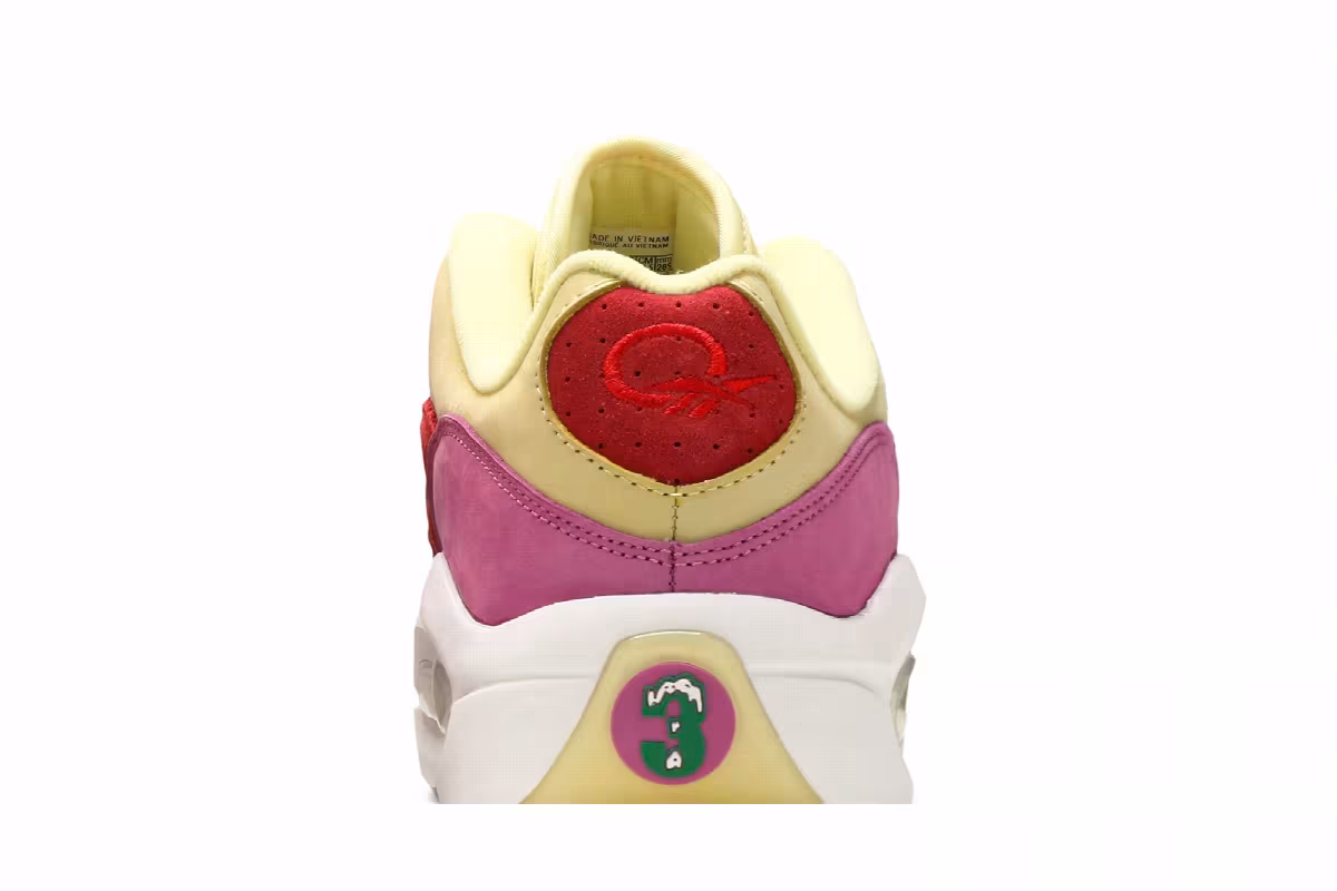 BBC Ice Cream x Reebok Question Low Yellow Red, view 8