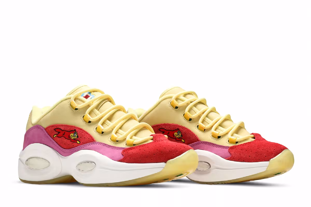 BBC Ice Cream x Reebok Question Low Yellow Red, view 9