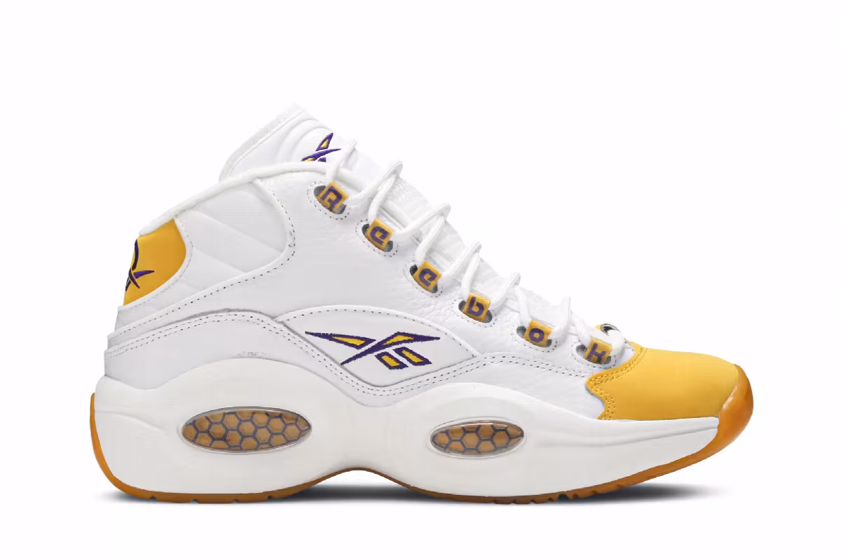 Reebok Question Mid Yellow Toe, view 2