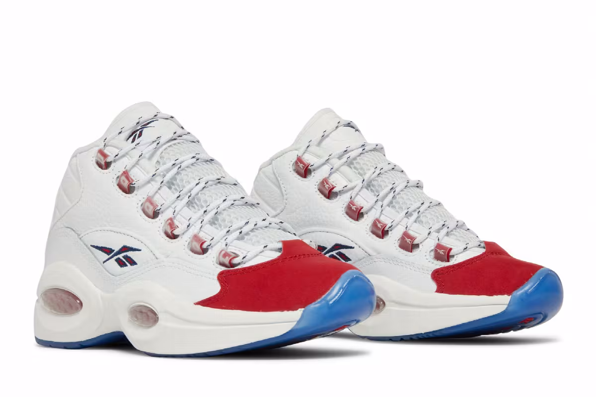 Reebok Question Mid OG Big Kids Red Toe 2020, view 9
