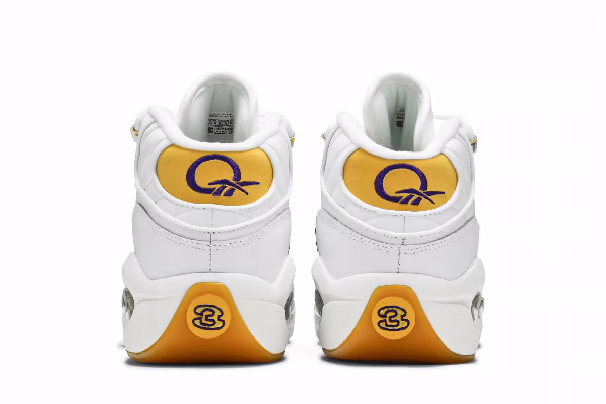 Reebok Question Mid Big Kid Yellow Toe, view 7