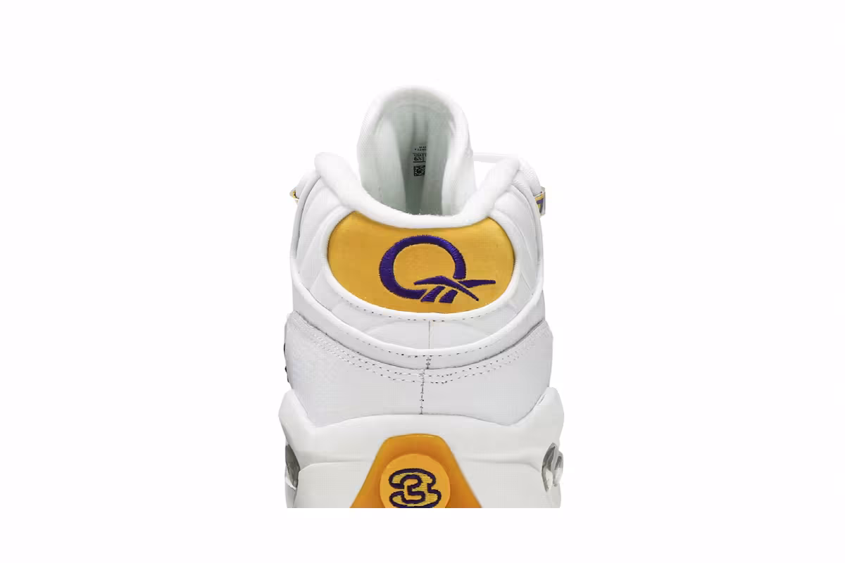 Reebok Question Mid Big Kid Yellow Toe, view 8