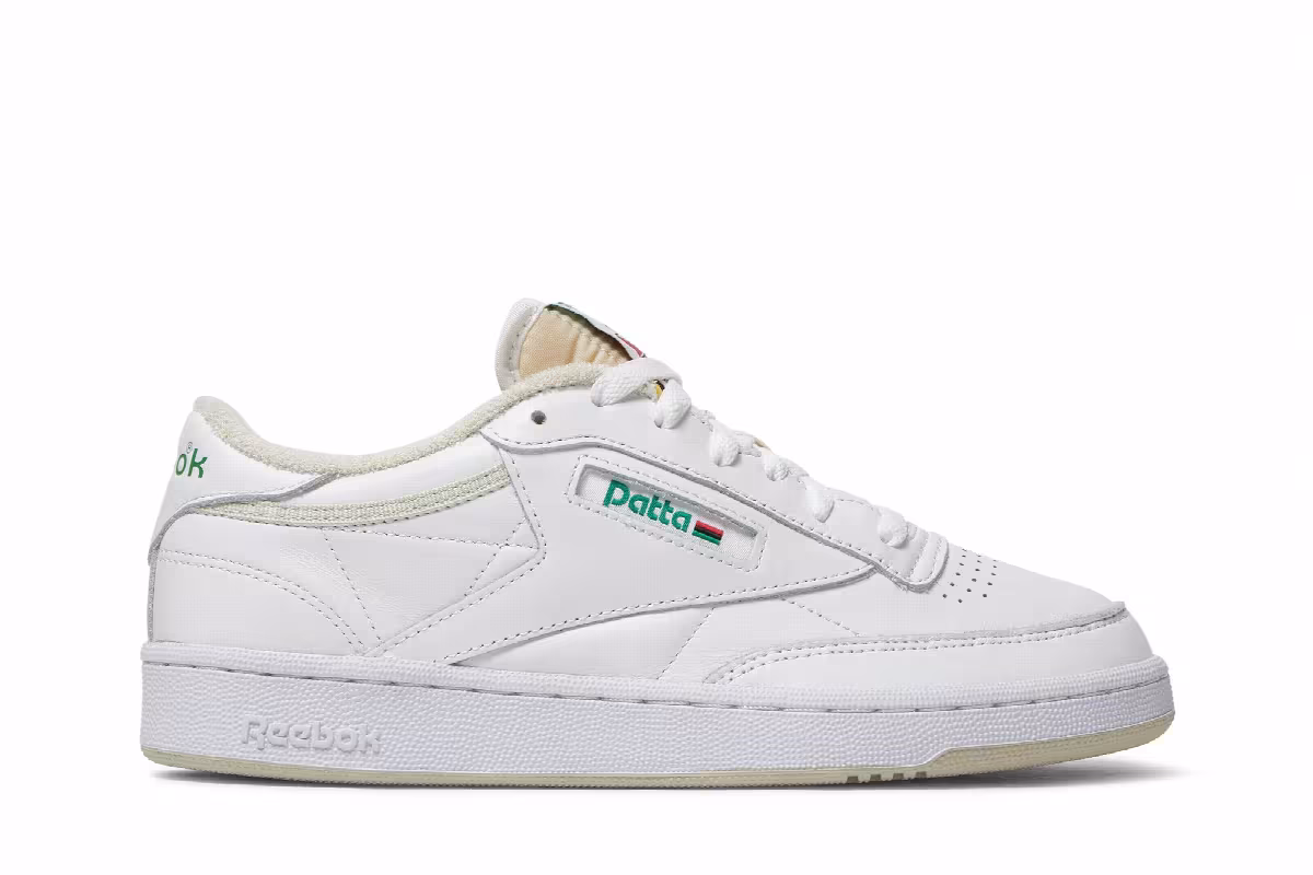 Patta x Reebok Club C 85 White Cool Sage, view 2