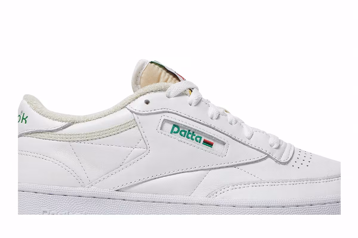 Patta x Reebok Club C 85 White Cool Sage, view 3