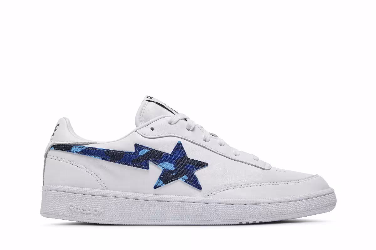 BAPE x Reebok Club C White Camo, view 2