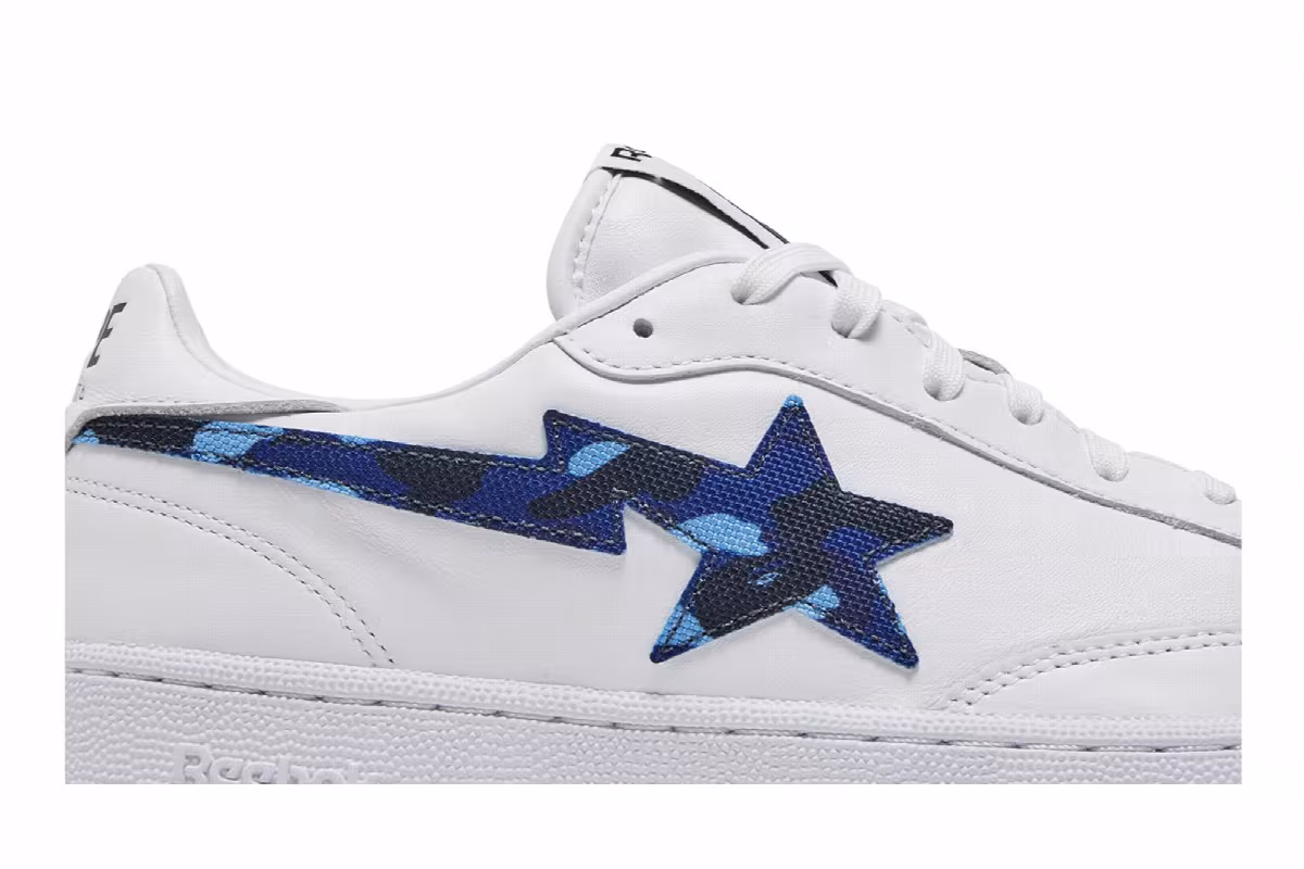 BAPE x Reebok Club C White Camo, view 3