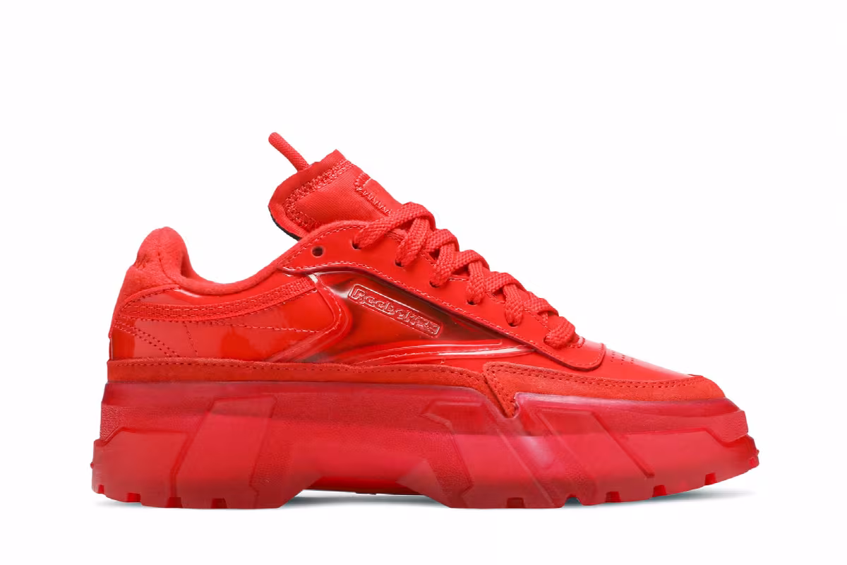 Cardi B x Reebok Club C J Red Clear, view 2