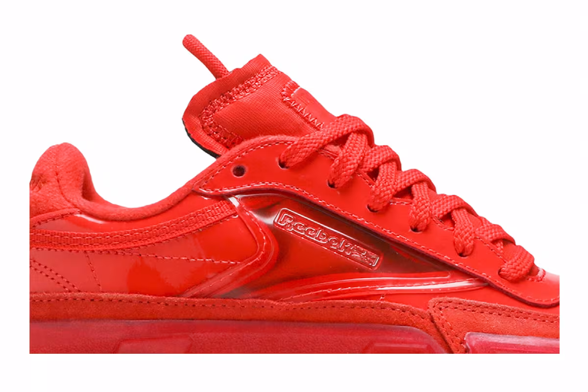 Cardi B x Reebok Club C J Red Clear, view 3