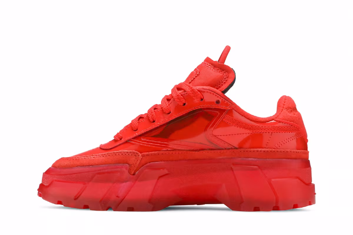 Cardi B x Reebok Club C J Red Clear, view 4