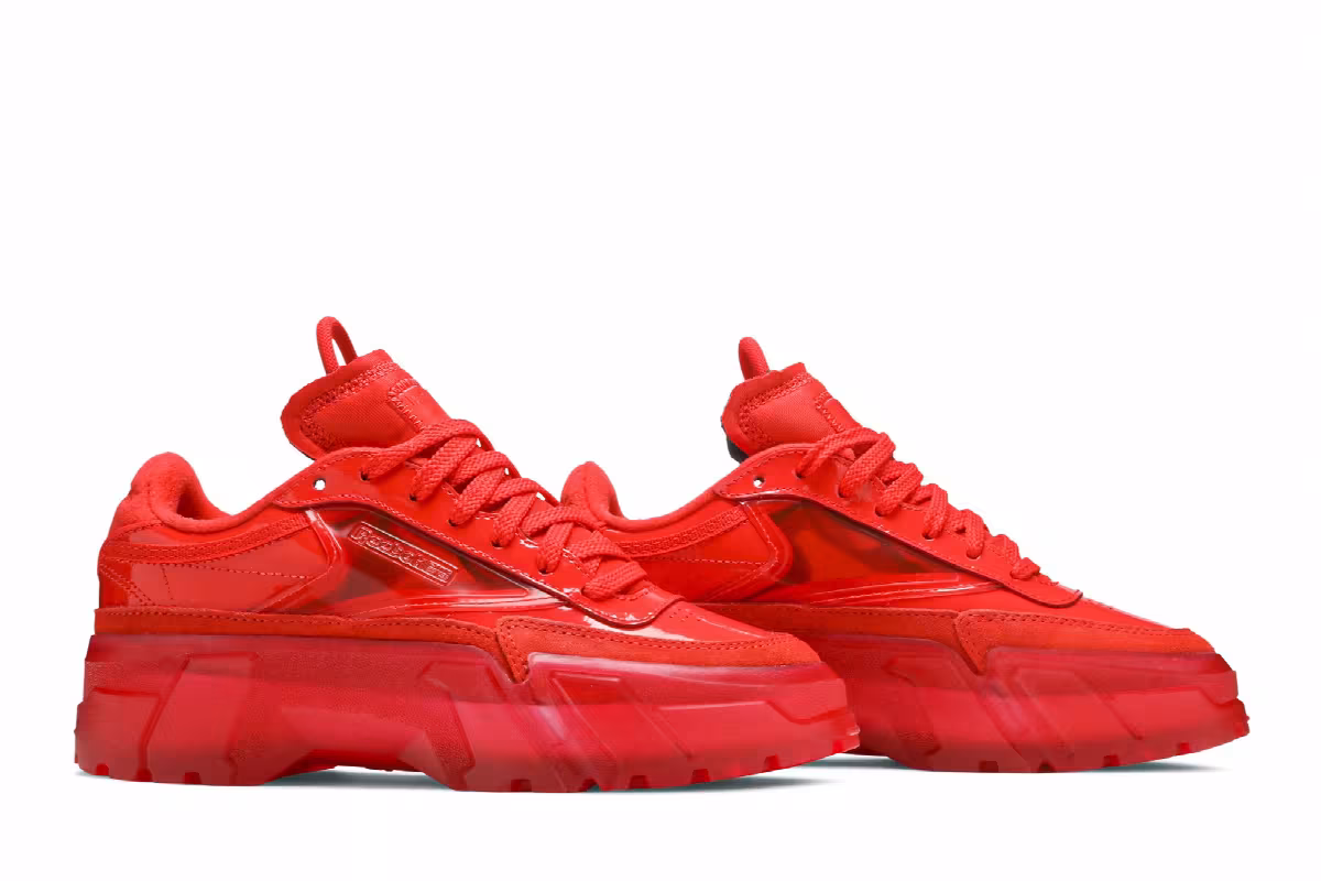 Cardi B x Reebok Club C J Red Clear, view 9