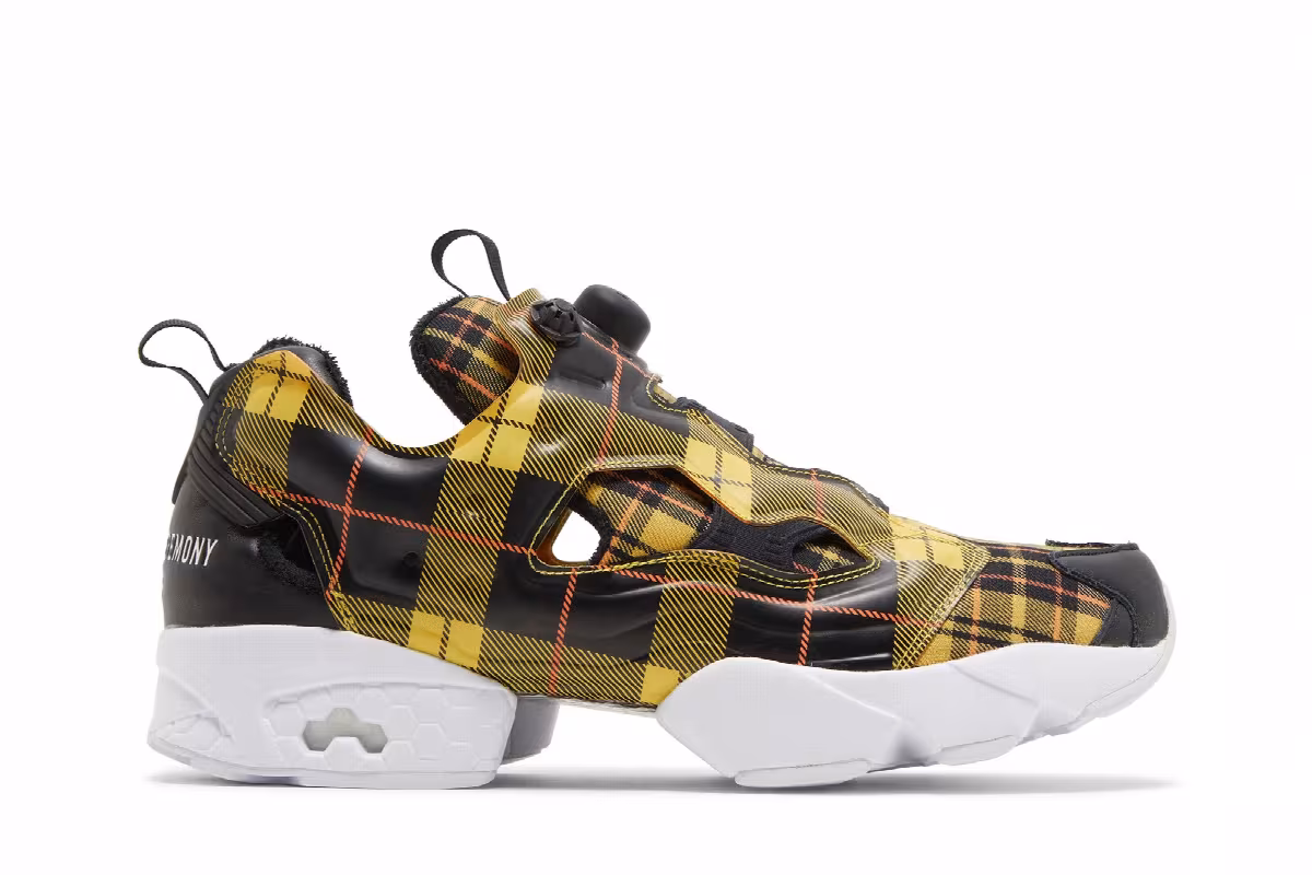 Opening Ceremony x Reebok InstaPump Fury OG Yellow Plaid, view 2