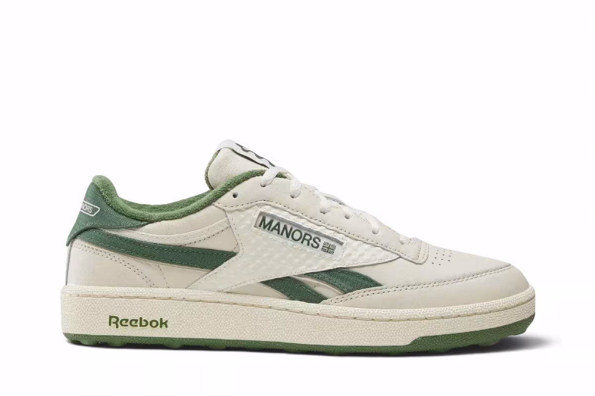 Manors x Reebok Club C Revenge Golf Vintage Chalk Legacy Green, view 2