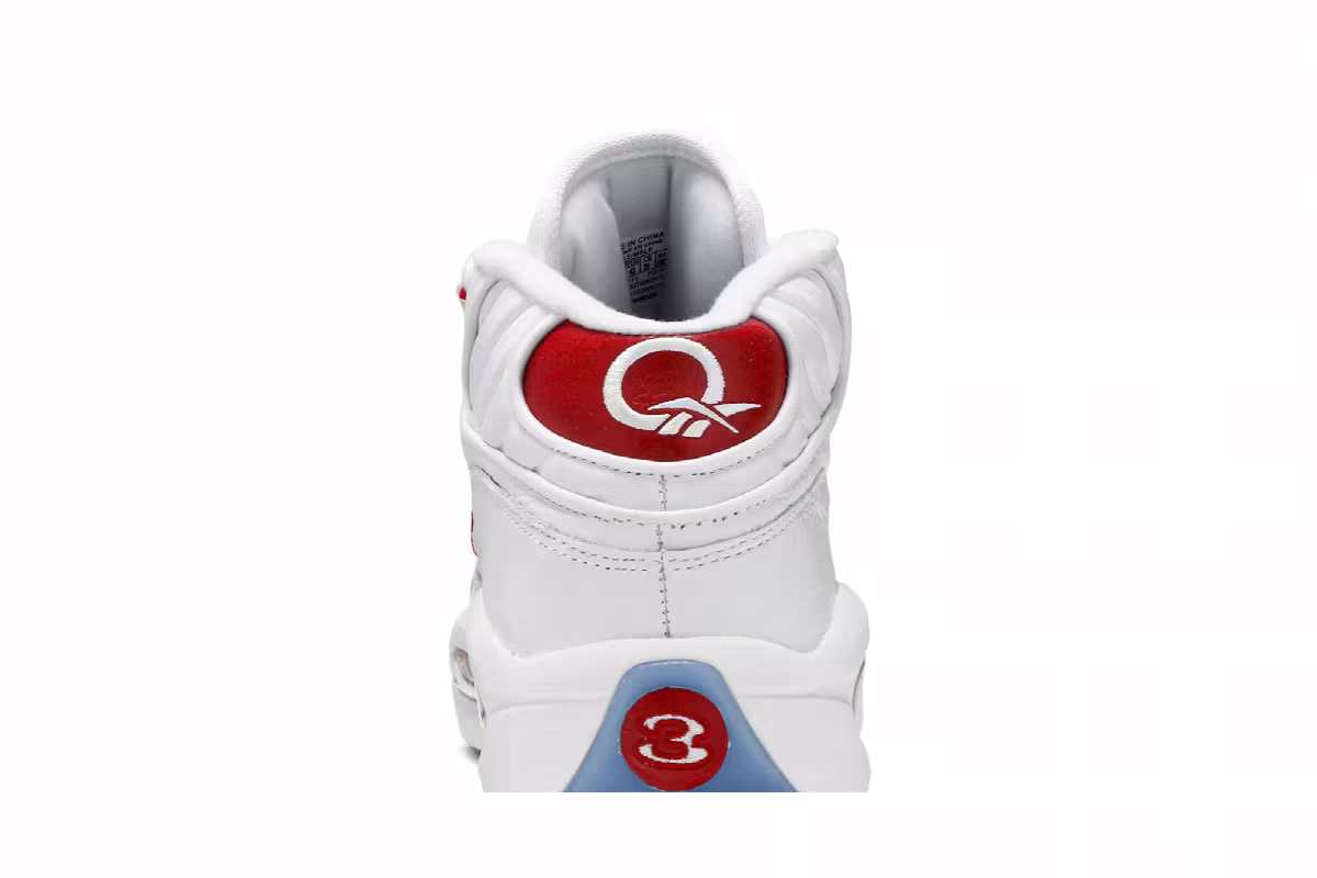 Reebok Question Mid White Pearlized Red, view 8