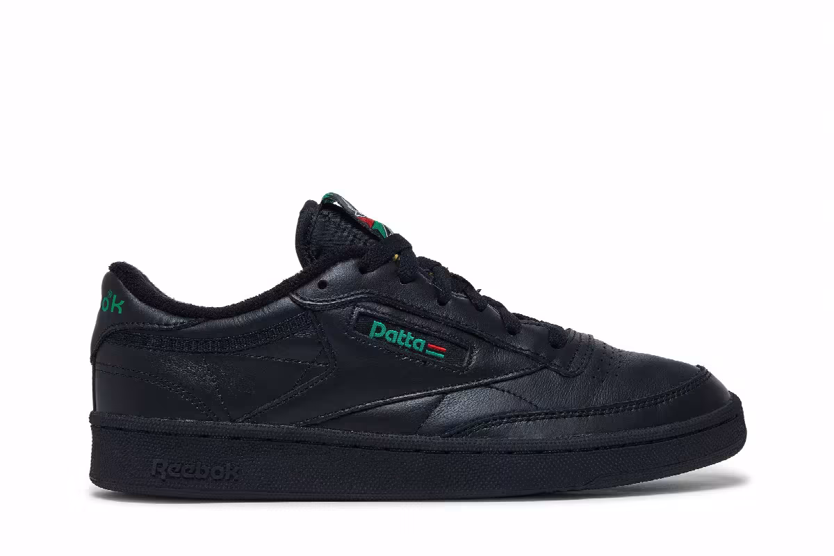 Patta x Reebok Club C 85 Black Glen Green, view 2