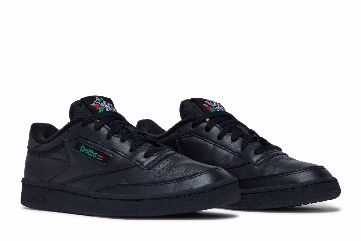 Patta x Reebok Club C 85 Black Glen Green, view 9