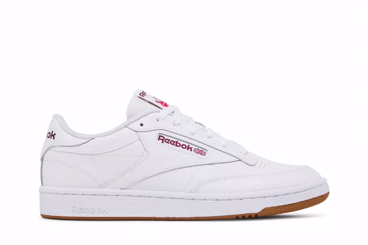 Reebok Club C 85 White Burgundy Gum, view 2