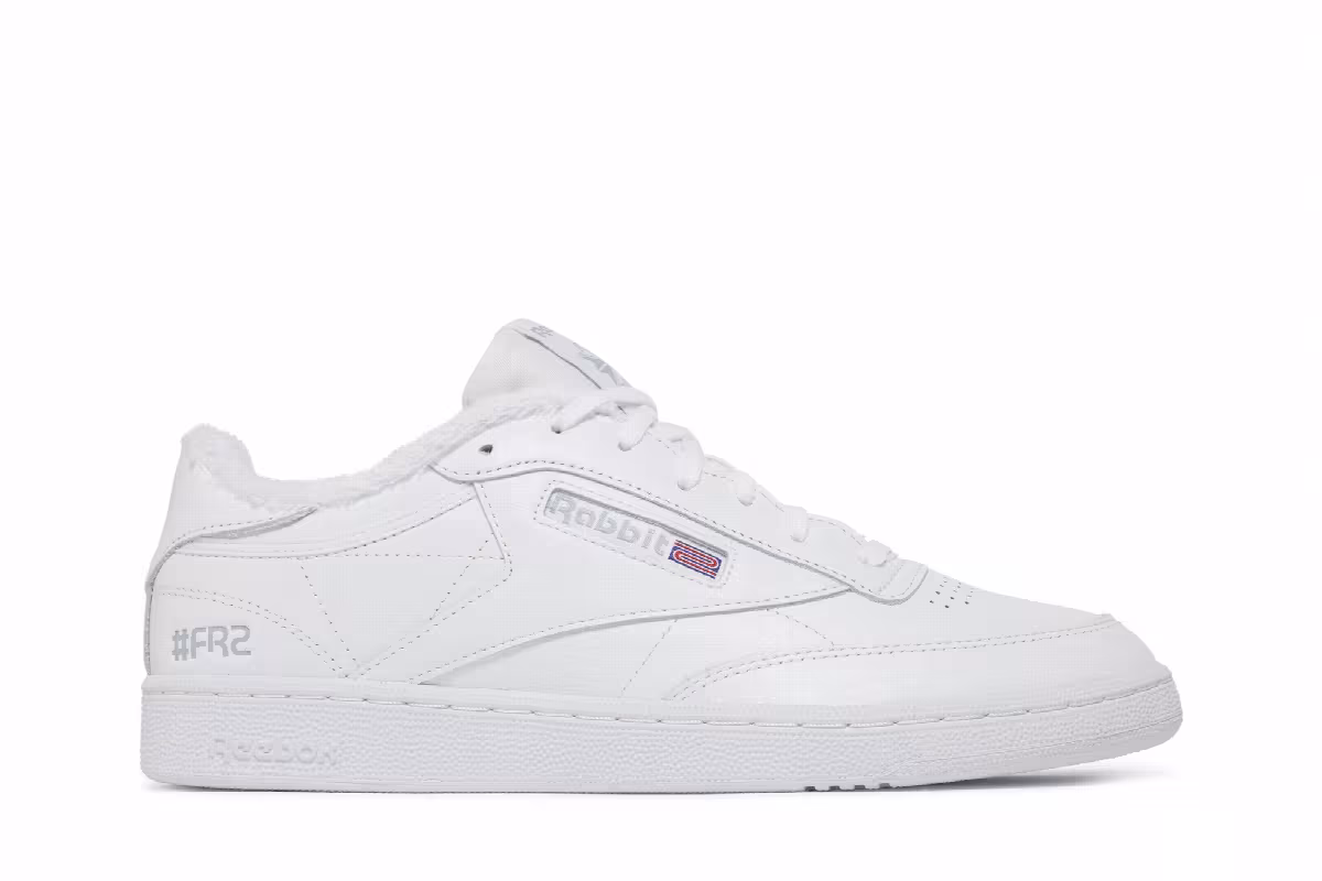 atmos x #FR2 x Reebok Club C 85 White Grey, view 2