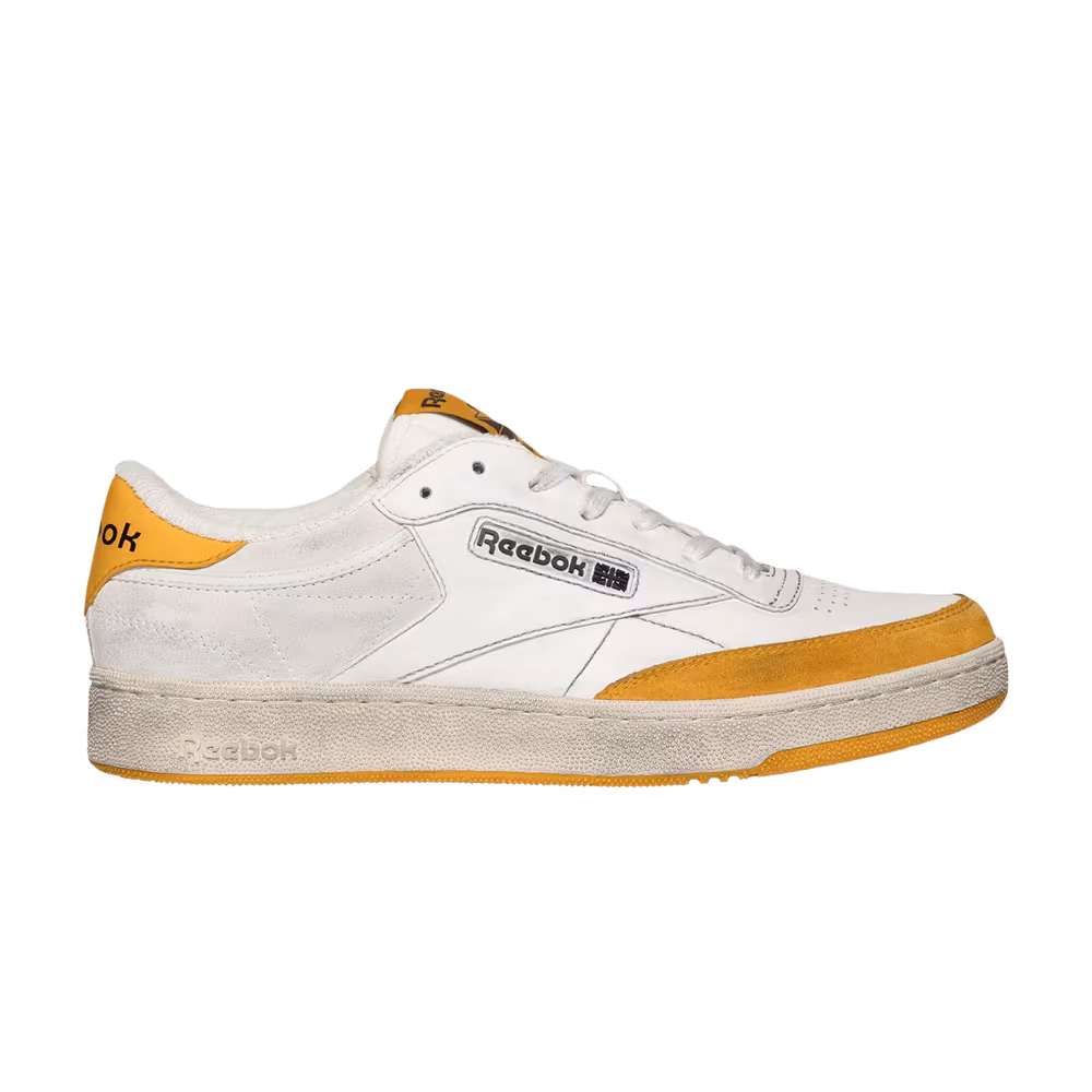 Reebok Club C White Orange Distressed